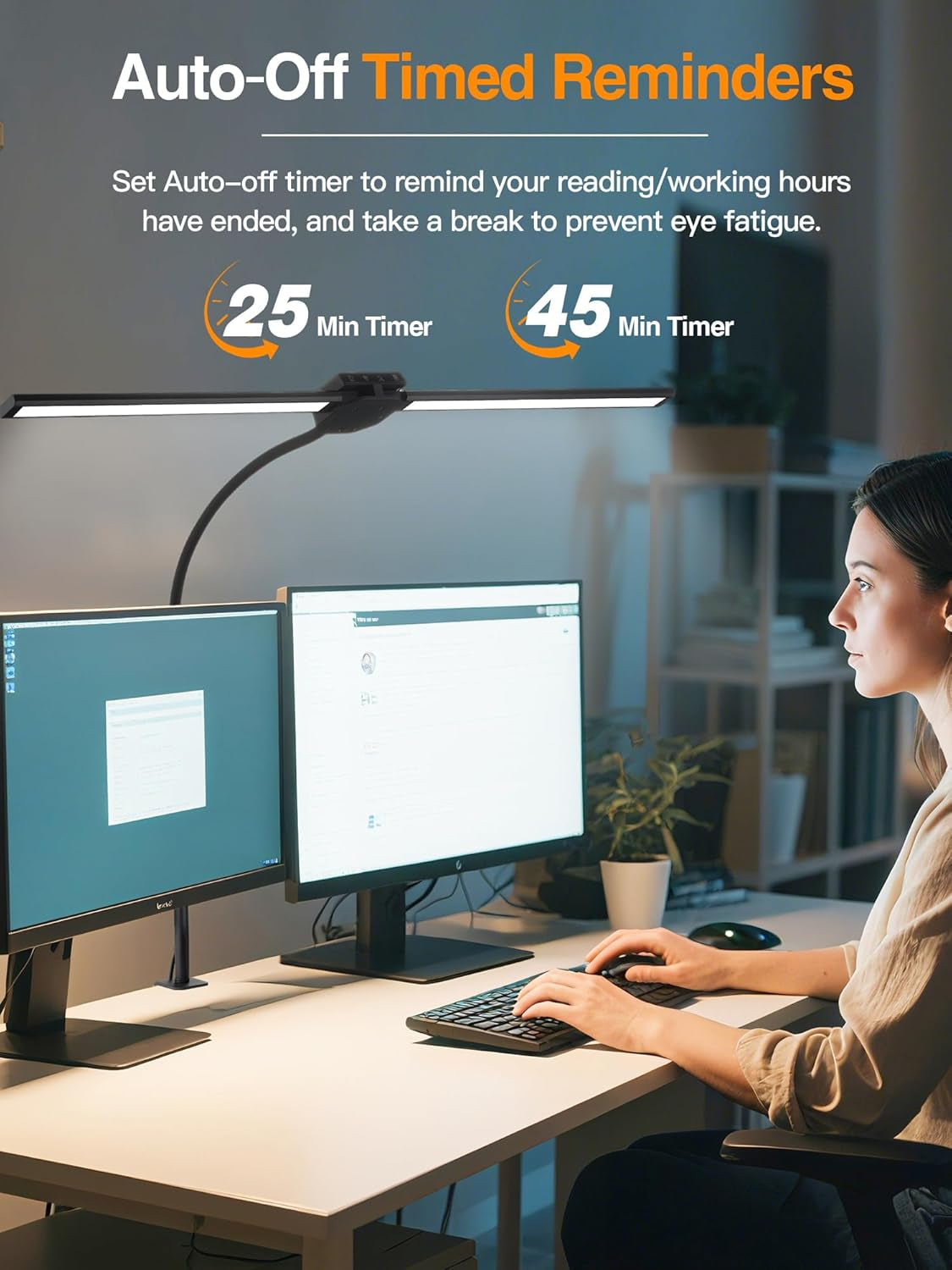 LED Desk Lamp with Clamp - 5 Color Modes & 9 Brightness Levels, 1200 Lumen, 12W for Home Office, Remote Control & Timer, Ideal for Study, Reading, Workbench, and Crafting