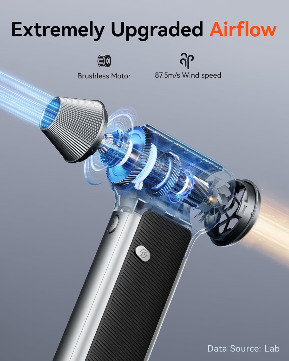 MF200 Cordless Compressed Air Duster with Removable Battery - High-Power 3-Speed Mini Blower for Versatile Cleaning Applications with 4 Nozzles