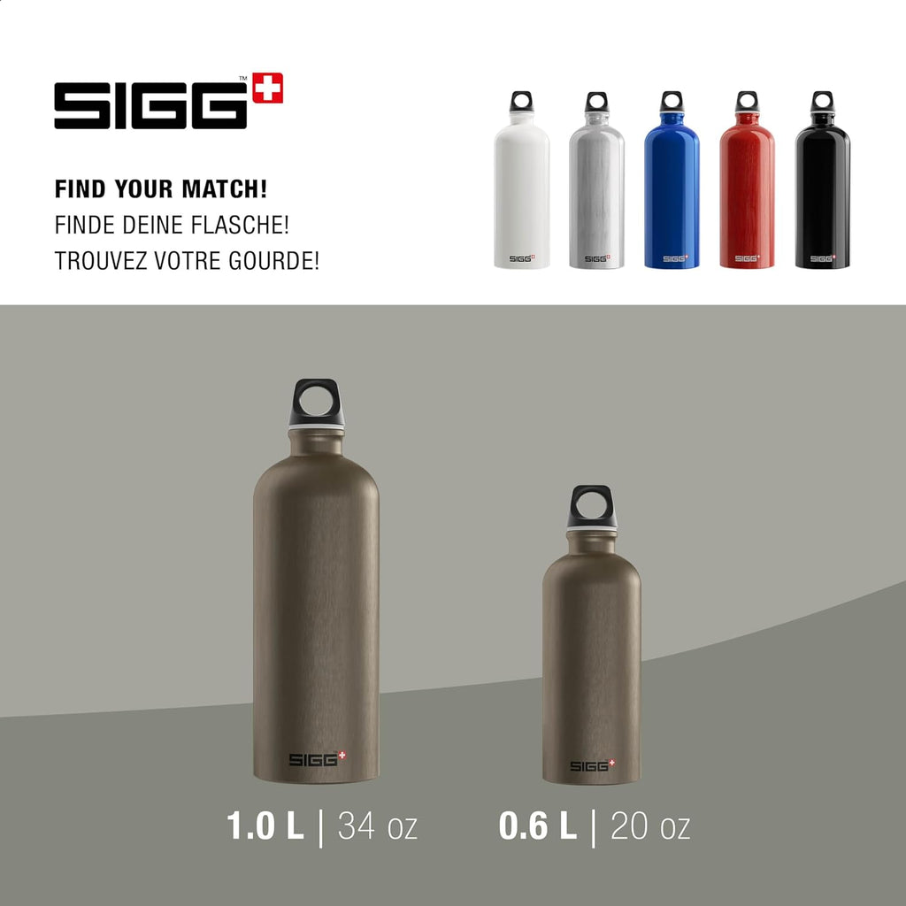 Aluminum Water Bottle - Traveller - Climate Neutral Certified - Compatible with Carbonated Beverages - Leakproof & Lightweight - BPA Free - Available in 0.6L, 1L, and 1.5L Sizes