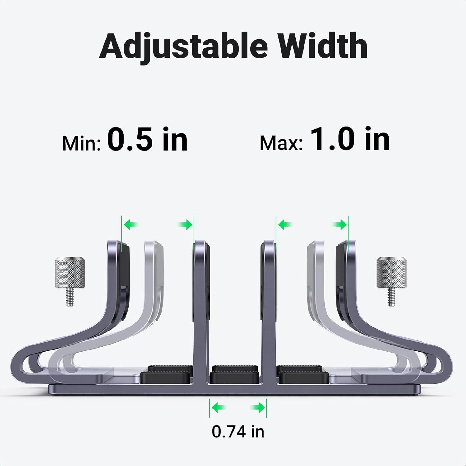 Adjustable Vertical Laptop Stand for Desk - Aluminum Dock Compatible with MacBook Air/Pro, Microsoft Surface Laptop 4, and LG Gram 17 (3 Slots)