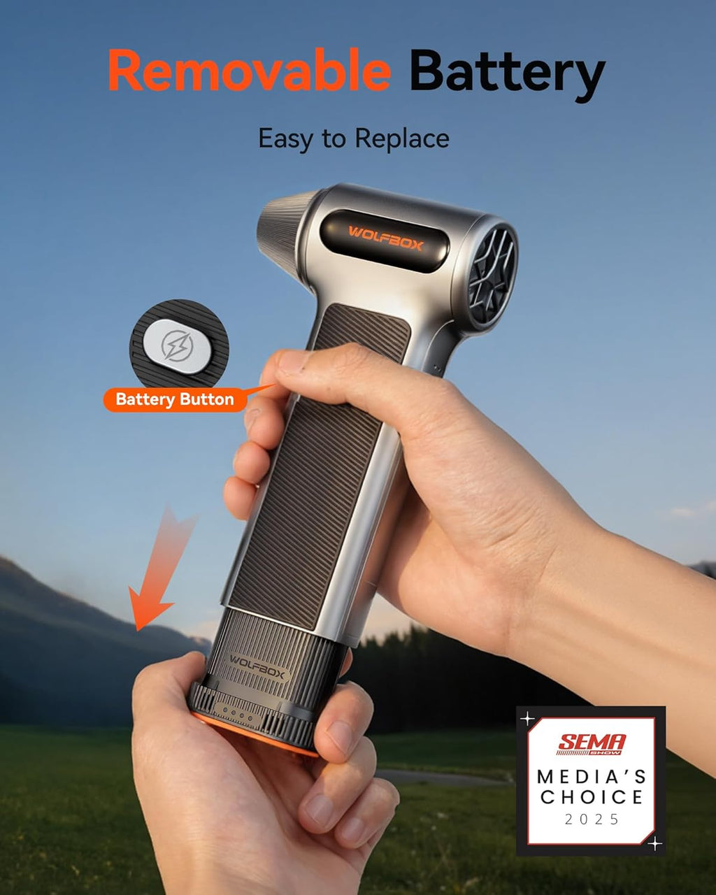 MF200 Cordless Compressed Air Duster with Removable Battery - High-Power 3-Speed Mini Blower for Versatile Cleaning Applications with 4 Nozzles