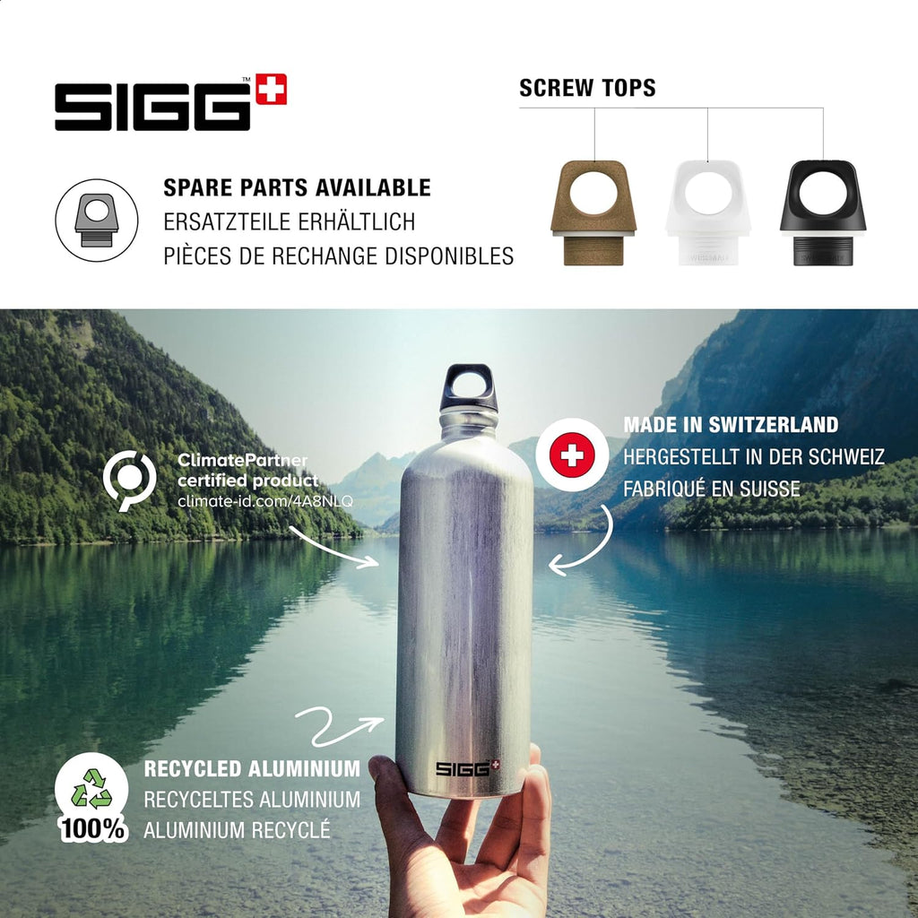 Aluminum Water Bottle - Traveller - Climate Neutral Certified - Compatible with Carbonated Beverages - Leakproof & Lightweight - BPA Free - Available in 0.6L, 1L, and 1.5L Sizes