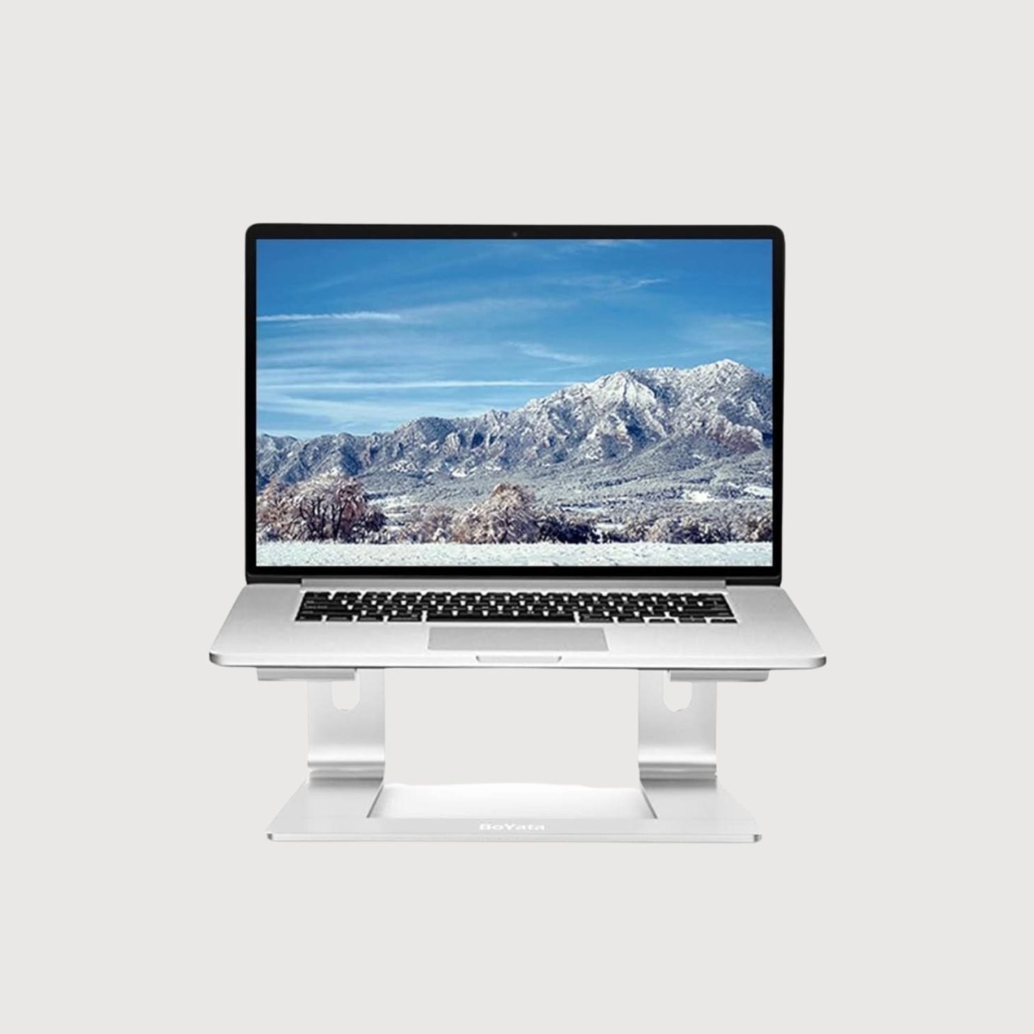 Aluminum Portable Laptop Stand with Ventilation, Compatible with 10-14'' MacBook Pro/Air, Dell, HP, Samsung, and Acer (Silver)