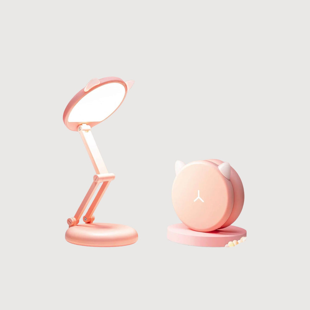 Pink Dimmable Reading Lamp for Kids - 3600mAh Battery with 17 Hours of Use, Ideal for Girls' Bedroom Decor and Bedside Table Accent