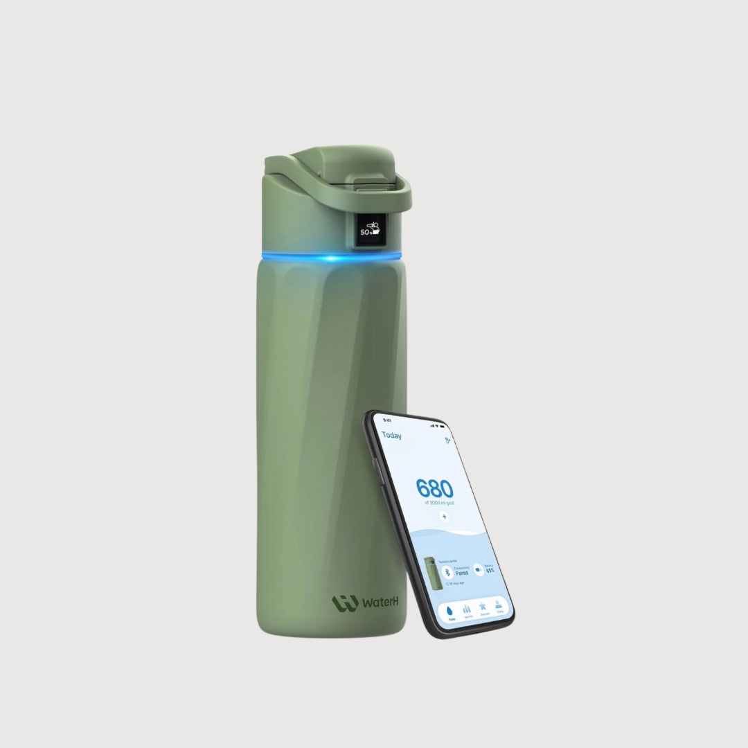 Boost Smart Water Bottle - BPA-Free Stainless Steel Vacuum Insulated, Wide Mouth Hydration Tracker with App, Perfect for Father's Day, Green, 710ml