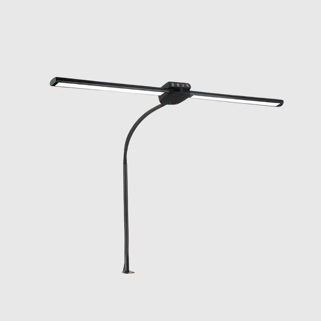 LED Desk Lamp with Clamp - 5 Color Modes & 9 Brightness Levels, 1200 Lumen, 12W for Home Office, Remote Control & Timer, Ideal for Study, Reading, Workbench, and Crafting