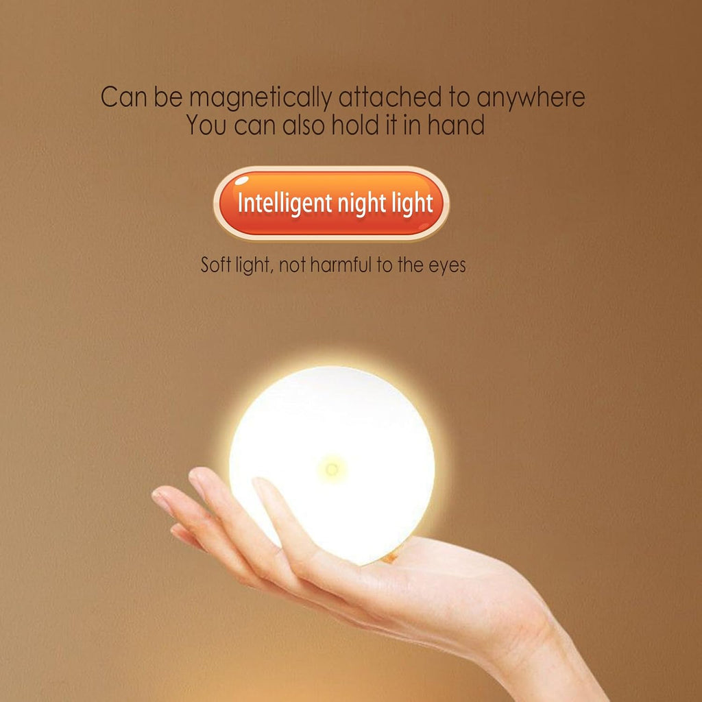 USB Rechargeable Motion Sensor Night Light, Warm White LED, Magnetic Indoor Lamps for Stairways, Cupboards, Hallways, Kitchens, Wardrobes, and Closets (6-Pack)