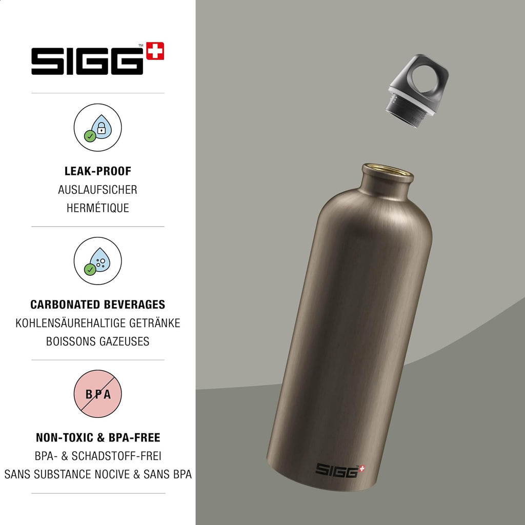 Aluminum Water Bottle - Traveller - Climate Neutral Certified - Compatible with Carbonated Beverages - Leakproof & Lightweight - BPA Free - Available in 0.6L, 1L, and 1.5L Sizes