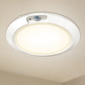 Battery-Operated Motion Sensor Ceiling Light - 6.5'' Wireless LED Indoor Lighting for Shed, Loft, Porch, Toilet, Garage, Stair, Hallway, and Cupboard - 210LM Warm Light