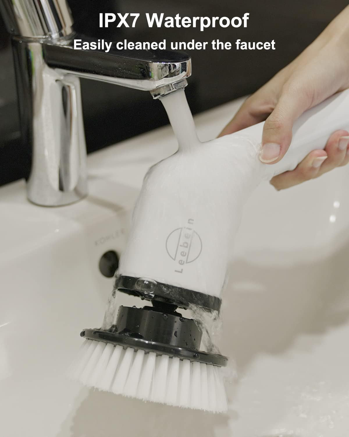 Cordless Electric Spin Scrubber with 8 Replaceable Brush Heads and Extendable Handle for Efficient Bathroom and Kitchen Cleaning, 300/400 RPM Rotation for Floor and Tile Surfaces